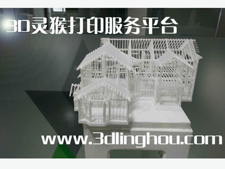 白色尼龍材料3D打印鏤空建筑模型案例 ：
