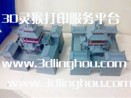 全彩砂巖/石膏材料3D打印城門模型案例